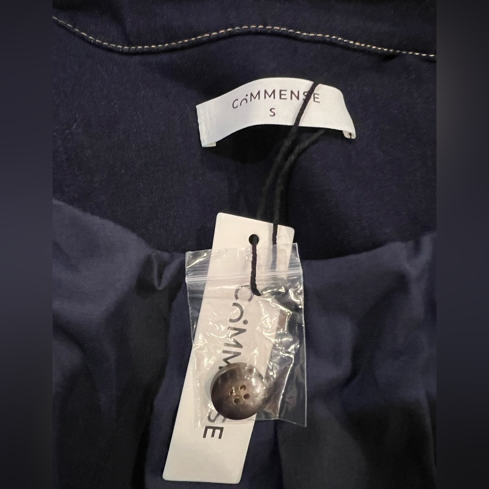 COMMENSE Contrast Stitch Denim Jacket COLOR - Navy, Size Small NWT - Picture 7 of 12